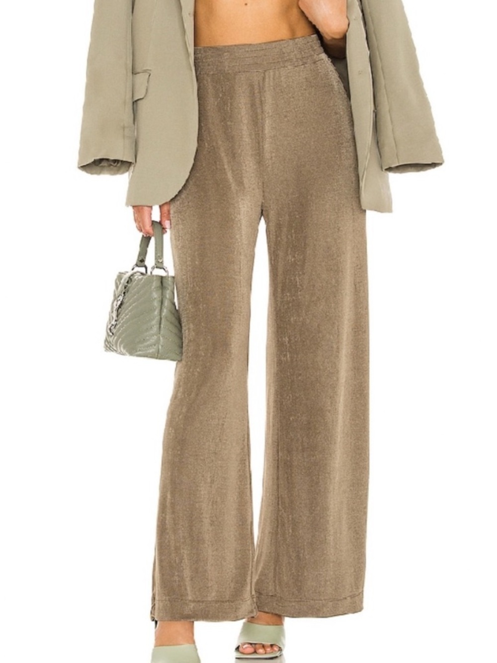 ALIX NYC Wide-Leg Pants in Moss Green